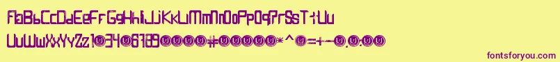 LevenGrungeBold Font – Purple Fonts on Yellow Background