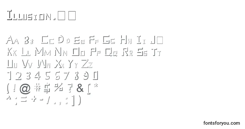 A fonte Illusion.Гћ – alfabeto, números, caracteres especiais
