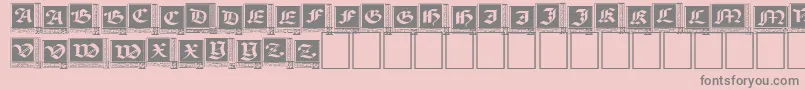 WoodcutCapitals Font – Gray Fonts on Pink Background