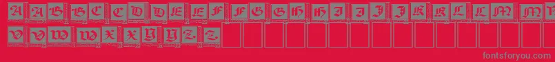 WoodcutCapitals Font – Gray Fonts on Red Background