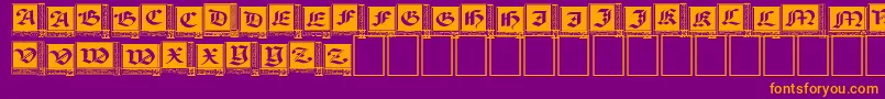 WoodcutCapitals Font – Orange Fonts on Purple Background