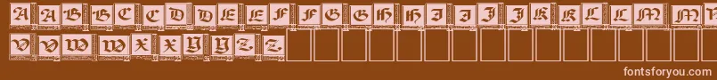 WoodcutCapitals Font – Pink Fonts on Brown Background