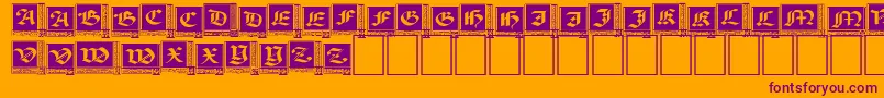 WoodcutCapitals Font – Purple Fonts on Orange Background