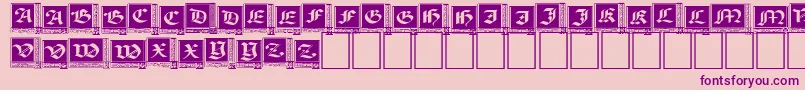 WoodcutCapitals Font – Purple Fonts on Pink Background