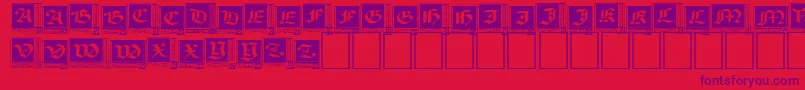 Police WoodcutCapitals – polices violettes sur fond rouge