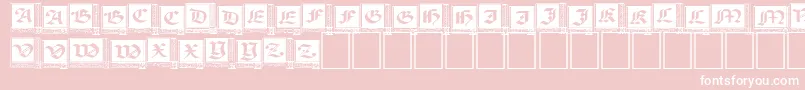 WoodcutCapitals Font – White Fonts on Pink Background