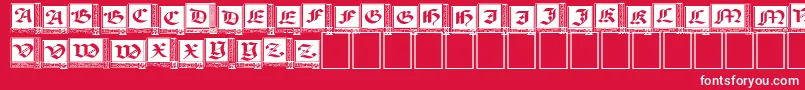 フォントWoodcutCapitals – 赤い背景に白い文字