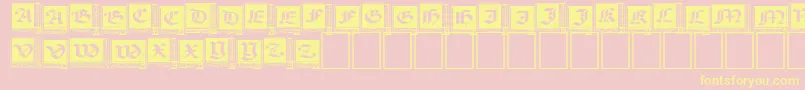 WoodcutCapitals Font – Yellow Fonts on Pink Background