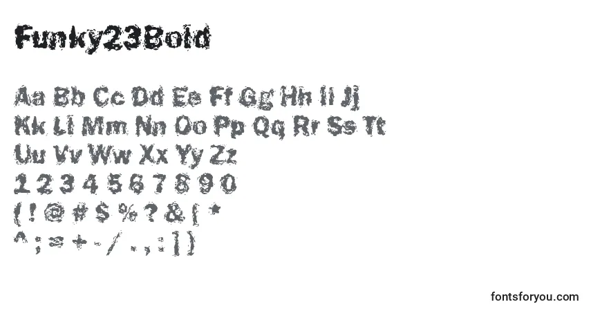 Schriftart Funky23Bold – Alphabet, Zahlen, spezielle Symbole