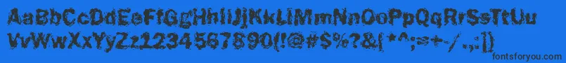 Funky23Bold-Schriftart – Schwarze Schriften auf blauem Hintergrund