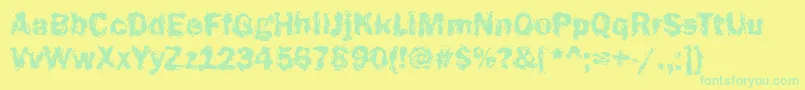 Funky23Bold Font – Green Fonts on Yellow Background