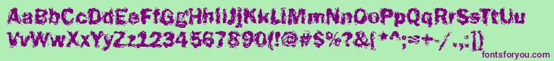 Funky23Bold Font – Purple Fonts on Green Background