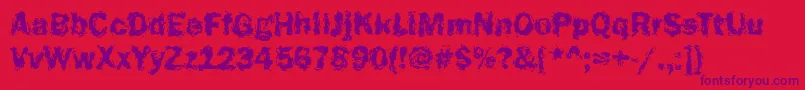 Funky23Bold Font – Purple Fonts on Red Background