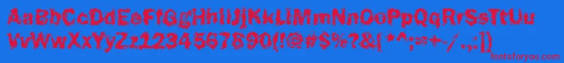 フォントFunky23Bold – 赤い文字の青い背景