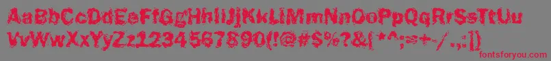 Funky23Bold-Schriftart – Rote Schriften auf grauem Hintergrund
