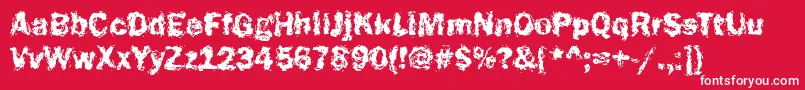 Funky23Bold Font – White Fonts on Red Background