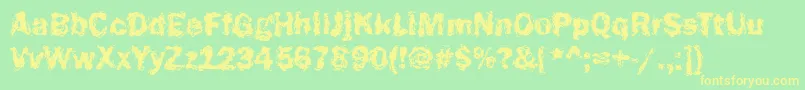 Funky23Bold Font – Yellow Fonts on Green Background