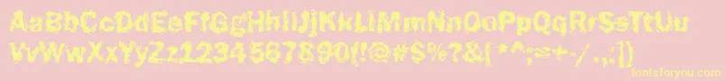 Funky23Bold Font – Yellow Fonts on Pink Background