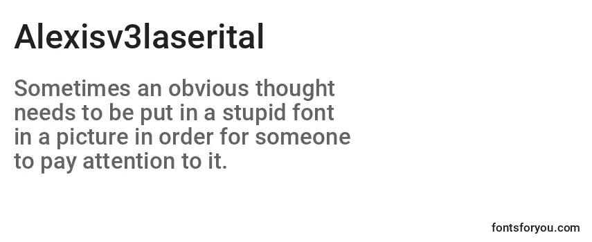 Review of the Alexisv3laserital Font
