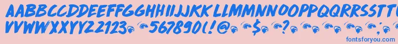 Police DkDropDeadGorgeous – polices bleues sur fond rose