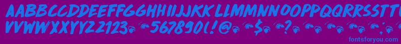 DkDropDeadGorgeous Font – Blue Fonts on Purple Background
