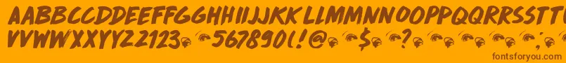 DkDropDeadGorgeous Font – Brown Fonts on Orange Background