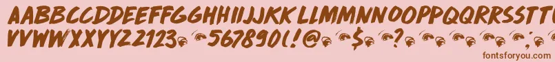 DkDropDeadGorgeous Font – Brown Fonts on Pink Background