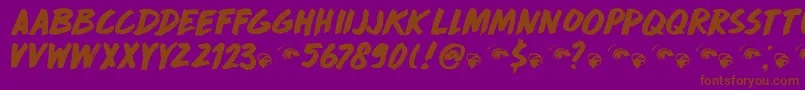 DkDropDeadGorgeous Font – Brown Fonts on Purple Background