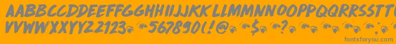 Fonte DkDropDeadGorgeous – fontes cinzas em um fundo laranja