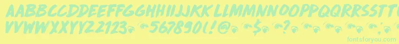 DkDropDeadGorgeous Font – Green Fonts on Yellow Background