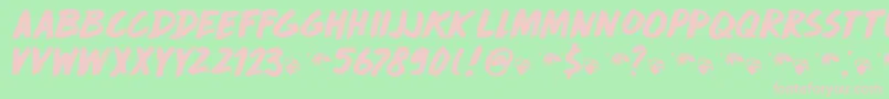 DkDropDeadGorgeous-fontti – vaaleanpunaiset fontit vihreällä taustalla