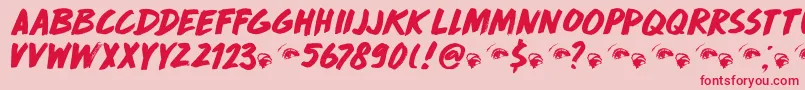 DkDropDeadGorgeous Font – Red Fonts on Pink Background