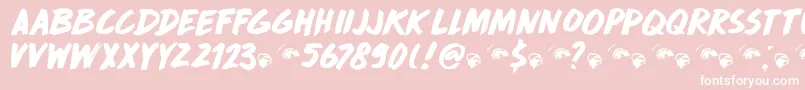 DkDropDeadGorgeous-fontti – valkoiset fontit vaaleanpunaisella taustalla