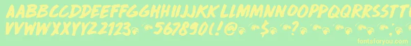 DkDropDeadGorgeous Font – Yellow Fonts on Green Background