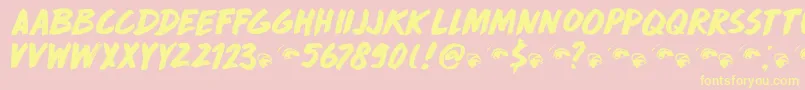 DkDropDeadGorgeous Font – Yellow Fonts on Pink Background