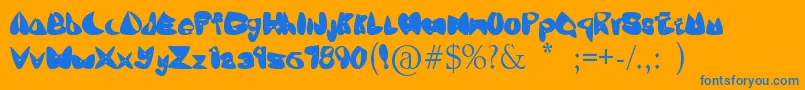 Oneleash Font – Blue Fonts on Orange Background