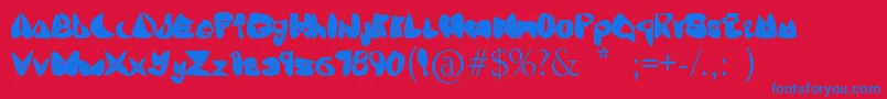 フォントOneleash – 赤い背景に青い文字