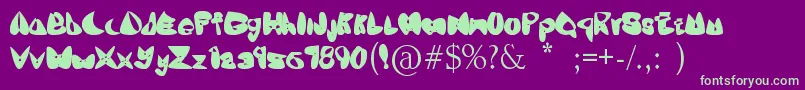 Oneleash Font – Green Fonts on Purple Background