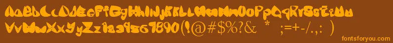 Oneleash Font – Orange Fonts on Brown Background