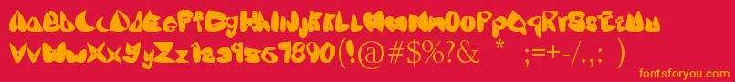 Oneleash Font – Orange Fonts on Red Background