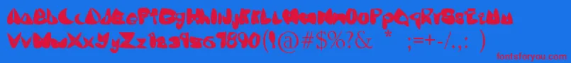 Oneleash Font – Red Fonts on Blue Background