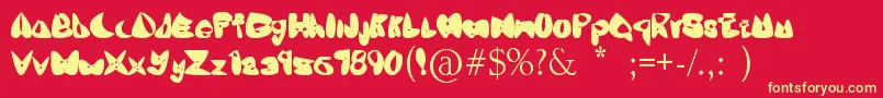 Oneleash Font – Yellow Fonts on Red Background