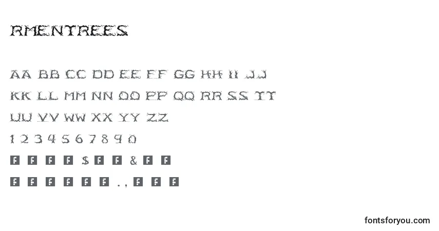 Czcionka RmEntrees – alfabet, cyfry, specjalne znaki