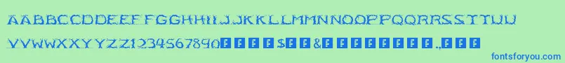 RmEntrees Font – Blue Fonts on Green Background