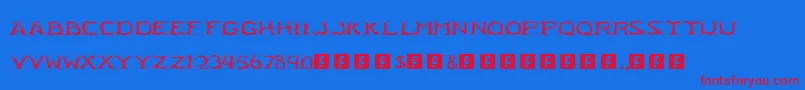 RmEntrees Font – Red Fonts on Blue Background