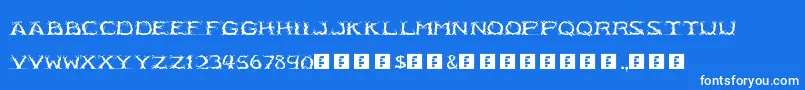 RmEntrees Font – White Fonts on Blue Background