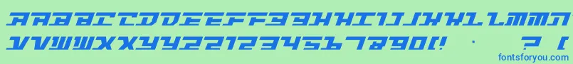 Intrepid-Schriftart – Blaue Schriften auf grünem Hintergrund