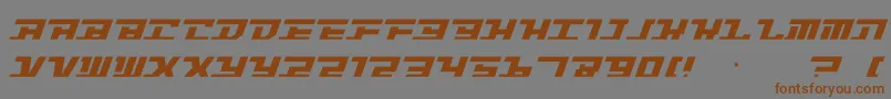 フォントIntrepid – 茶色の文字が灰色の背景にあります。