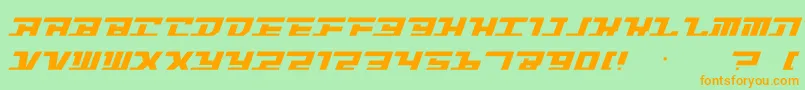 Intrepid-Schriftart – Orangefarbene Schriften auf grünem Hintergrund