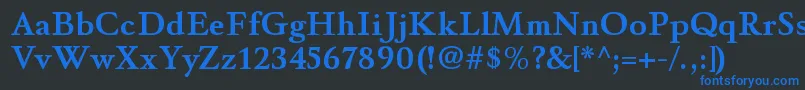 WinthorpergBoldフォントについての詳細 フォントWinthorpergBold – 黒い背景に青い文字